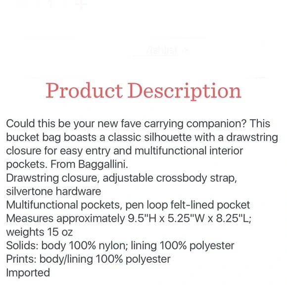 Baggallini Drawstring Bucket Crossbody Bag in Midnight Blossom - Picture 8 of 8